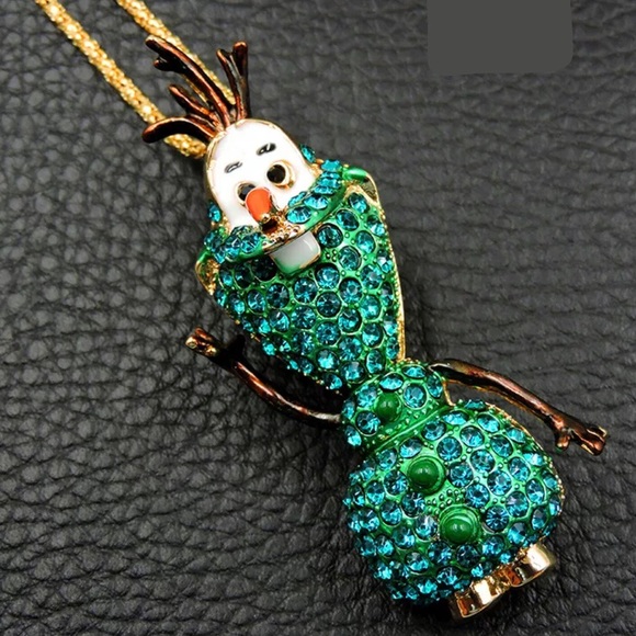 Disney Frozen Smiling Olaf Crystal Necklace - Picture 3 of 3
